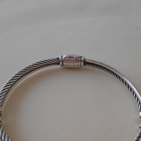 David Yurman Sterling Silver Petite X Diamond Crossover Bracelet EUC - Picture 6 of 14